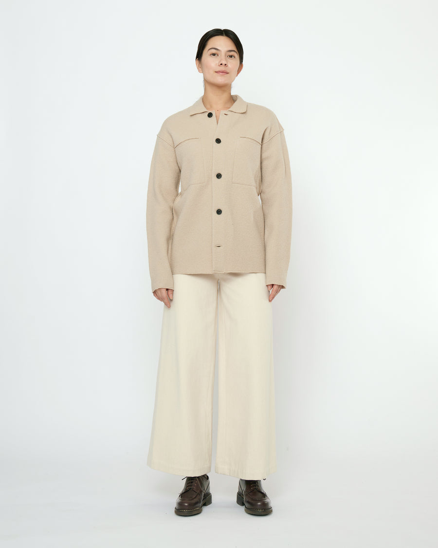 Boiled Wool Shirt Jacket - FW25 - Sand Beige