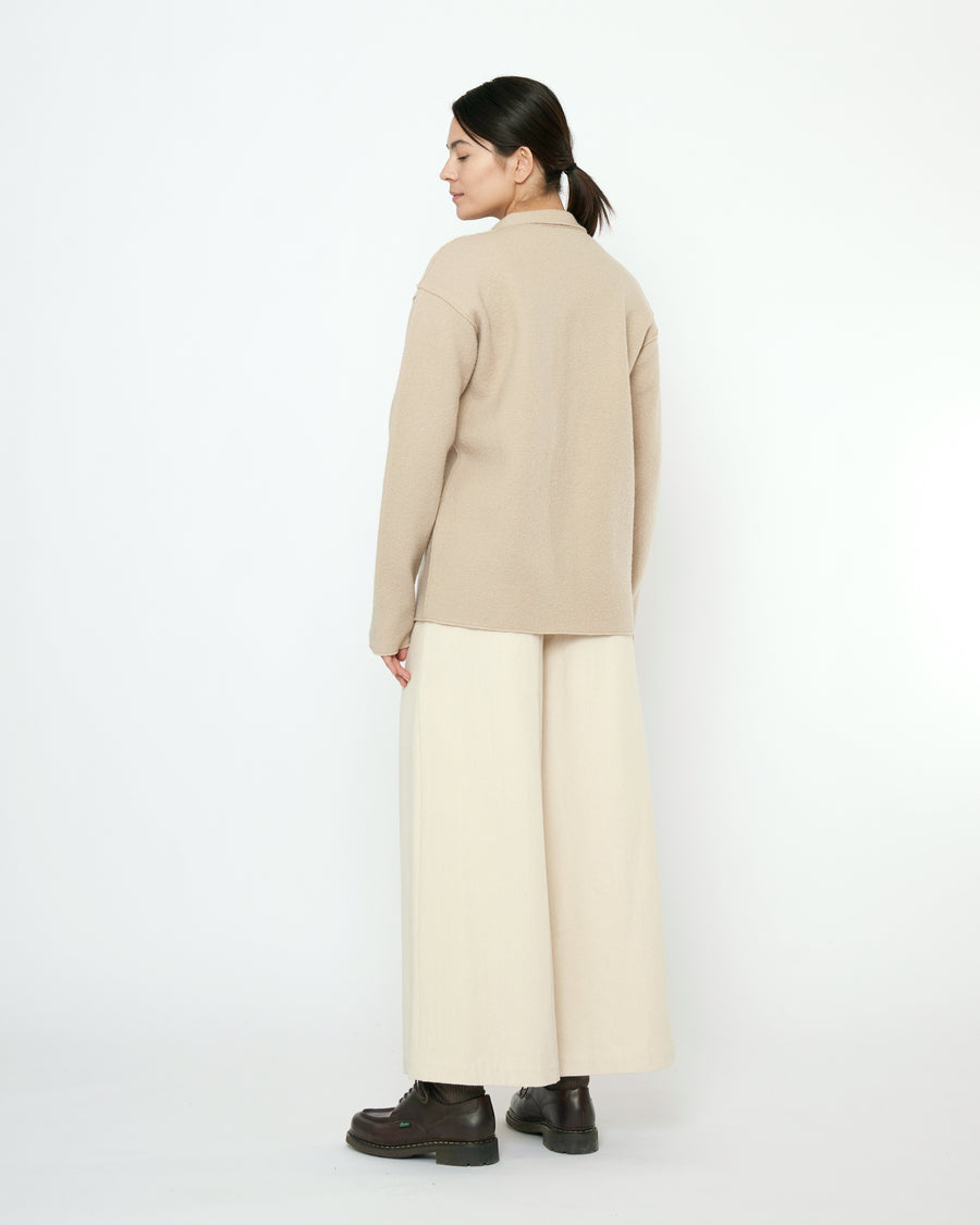 Boiled Wool Shirt Jacket - FW25 - Sand Beige