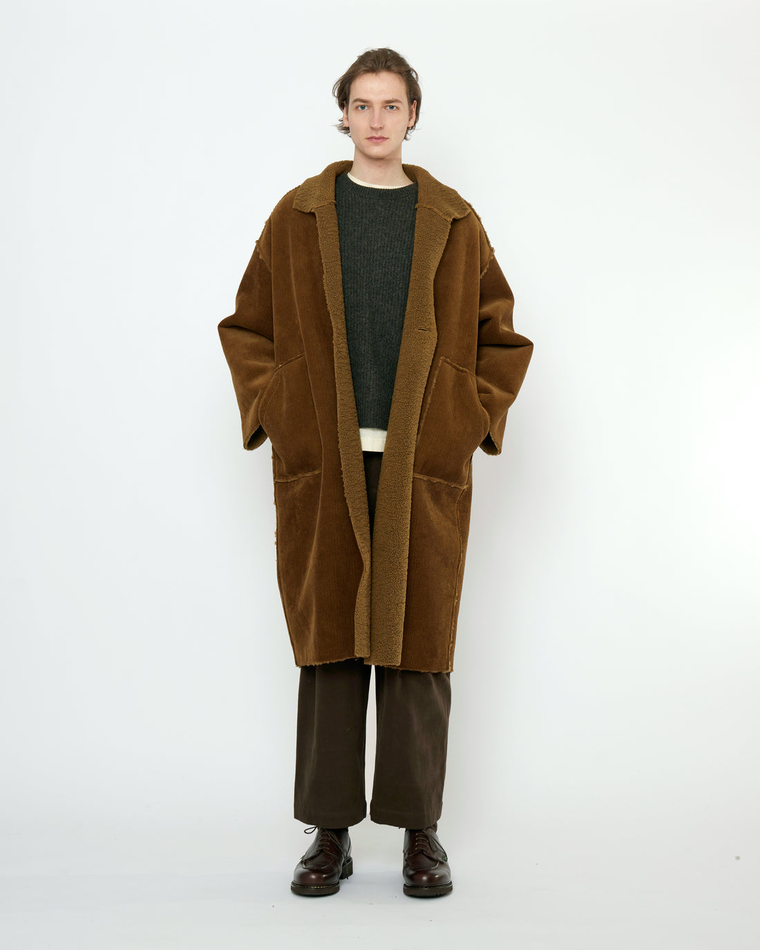 Double Faced Corduroy Coat - FW25 - Sepia Brown