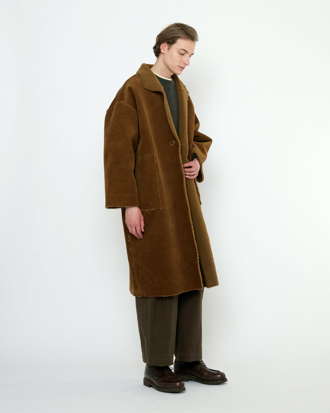 Double Faced Corduroy Coat - FW25 - Sepia Brown