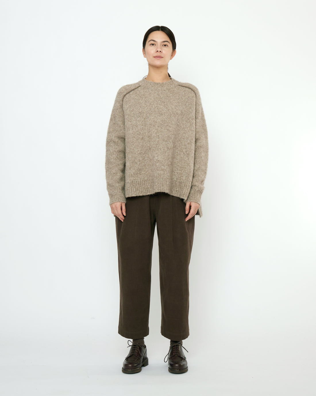 Rolled Seams Pullover - FW25 - Light Taupe