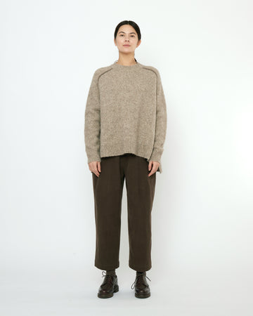Rolled Seams Pullover - FW25 - Light Taupe