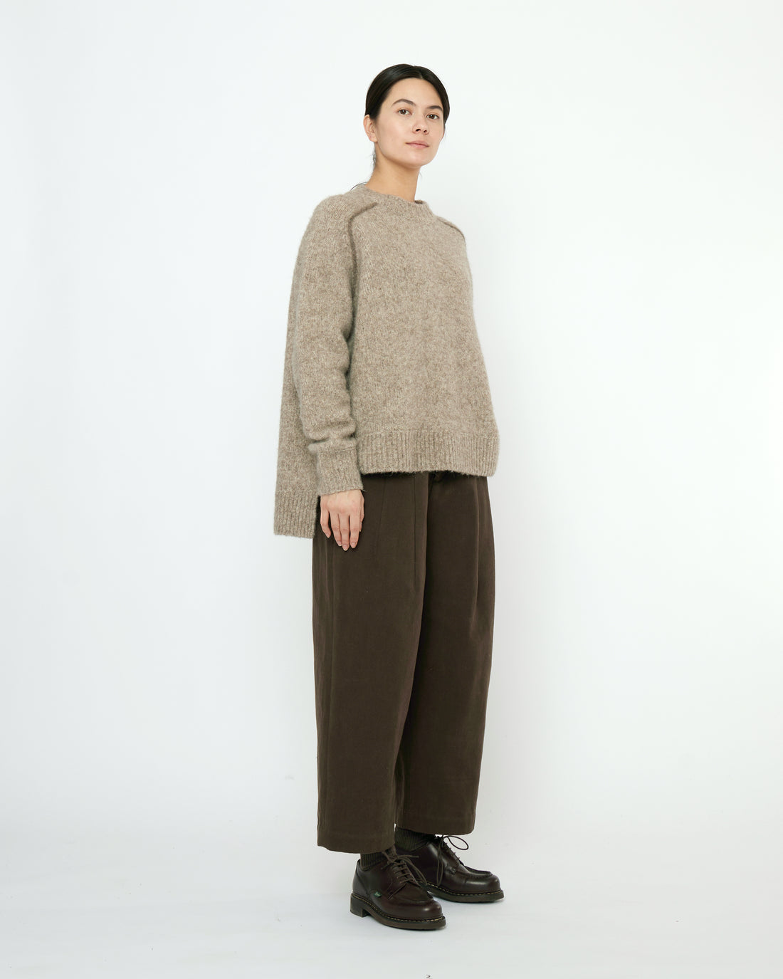 Rolled Seams Pullover - FW25 - Light Taupe