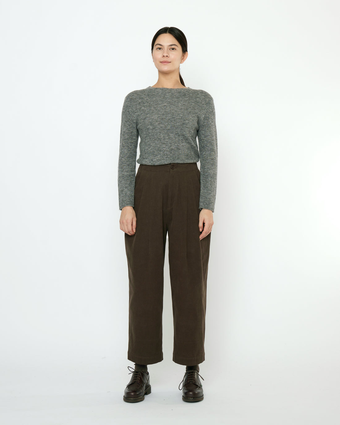 Signature Pleated Trouser - Brushed Canvas Edition - Taupe Brown