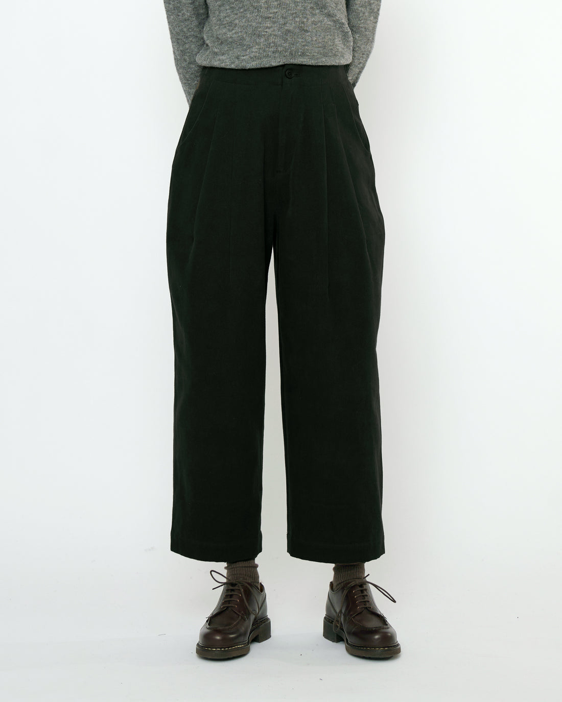 Signature Pleated Trouser - Brushed Canvas Edition - Black