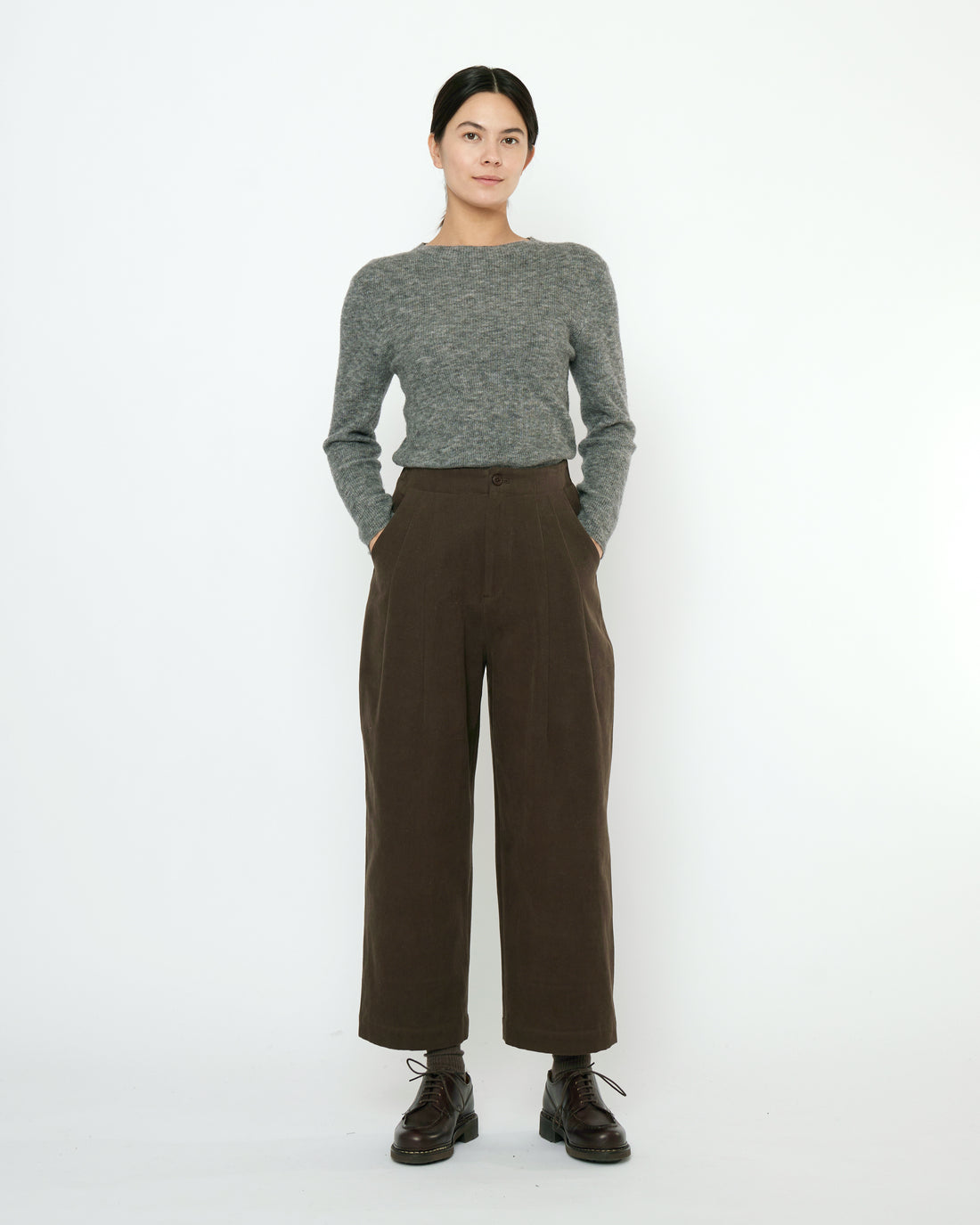 Signature Pleated Trouser - Brushed Canvas Edition - Taupe Brown