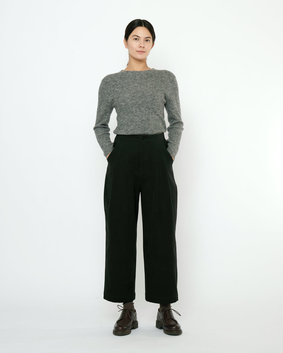Signature Pleated Trouser - Brushed Canvas Edition - Black