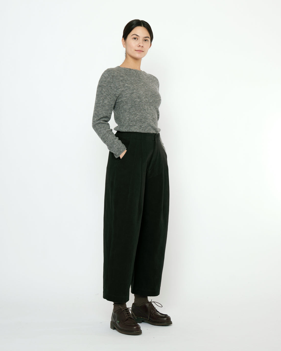 Signature Pleated Trouser - Brushed Canvas Edition - Black