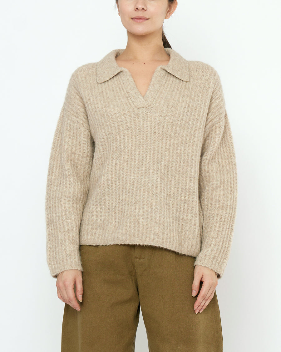 Collared V-Neck Jumper - FW25 - Dove