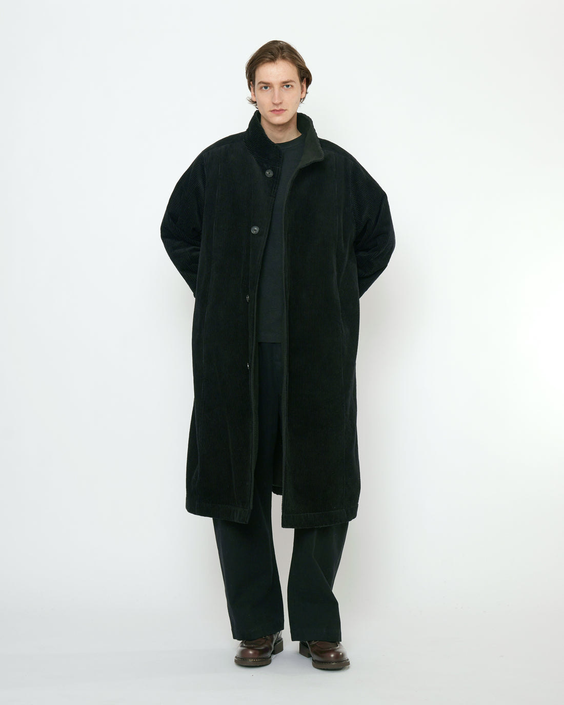 Padded Corduroy Fleece Coat - FW25 - Black