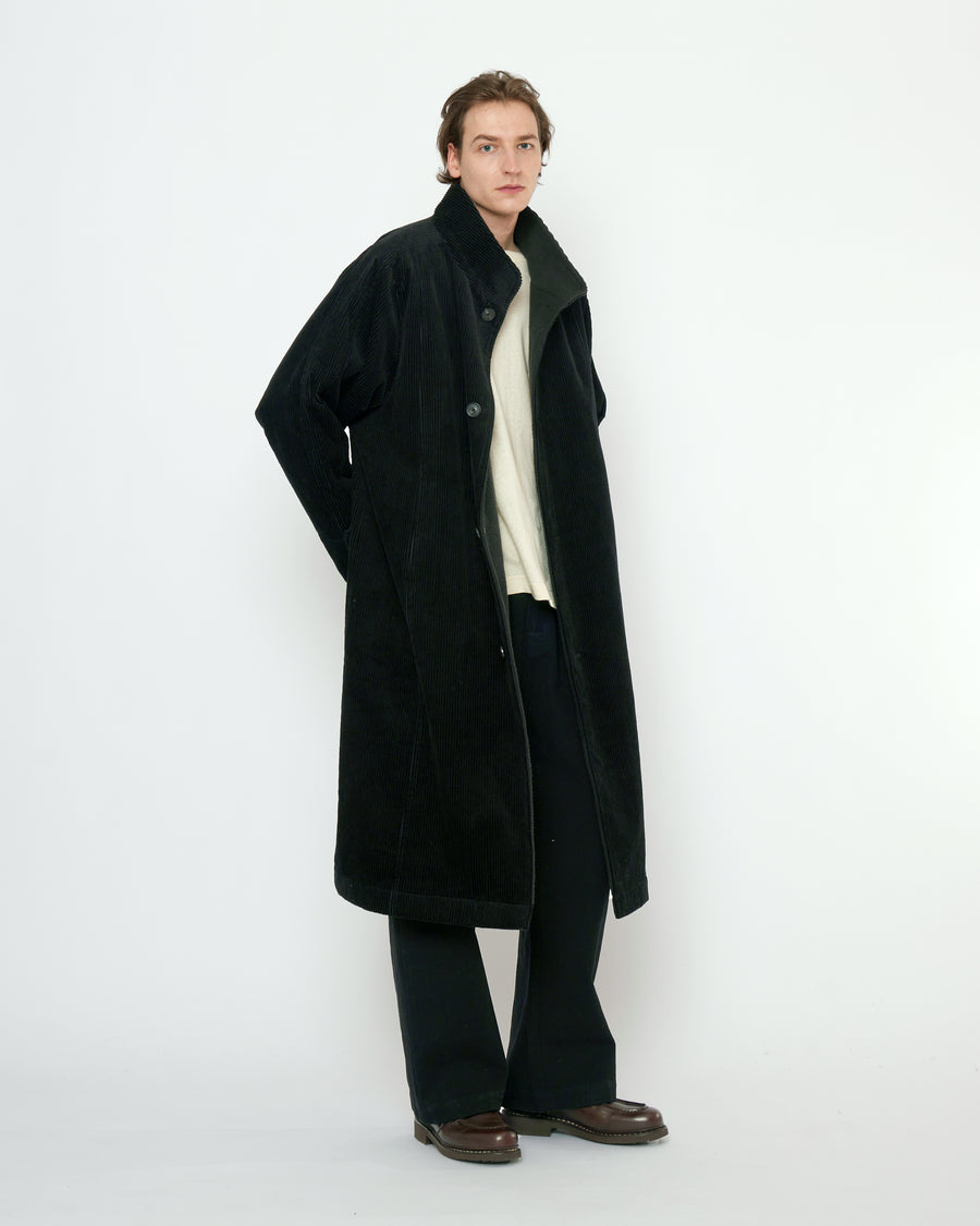 Padded Corduroy Fleece Coat - FW25 - Black