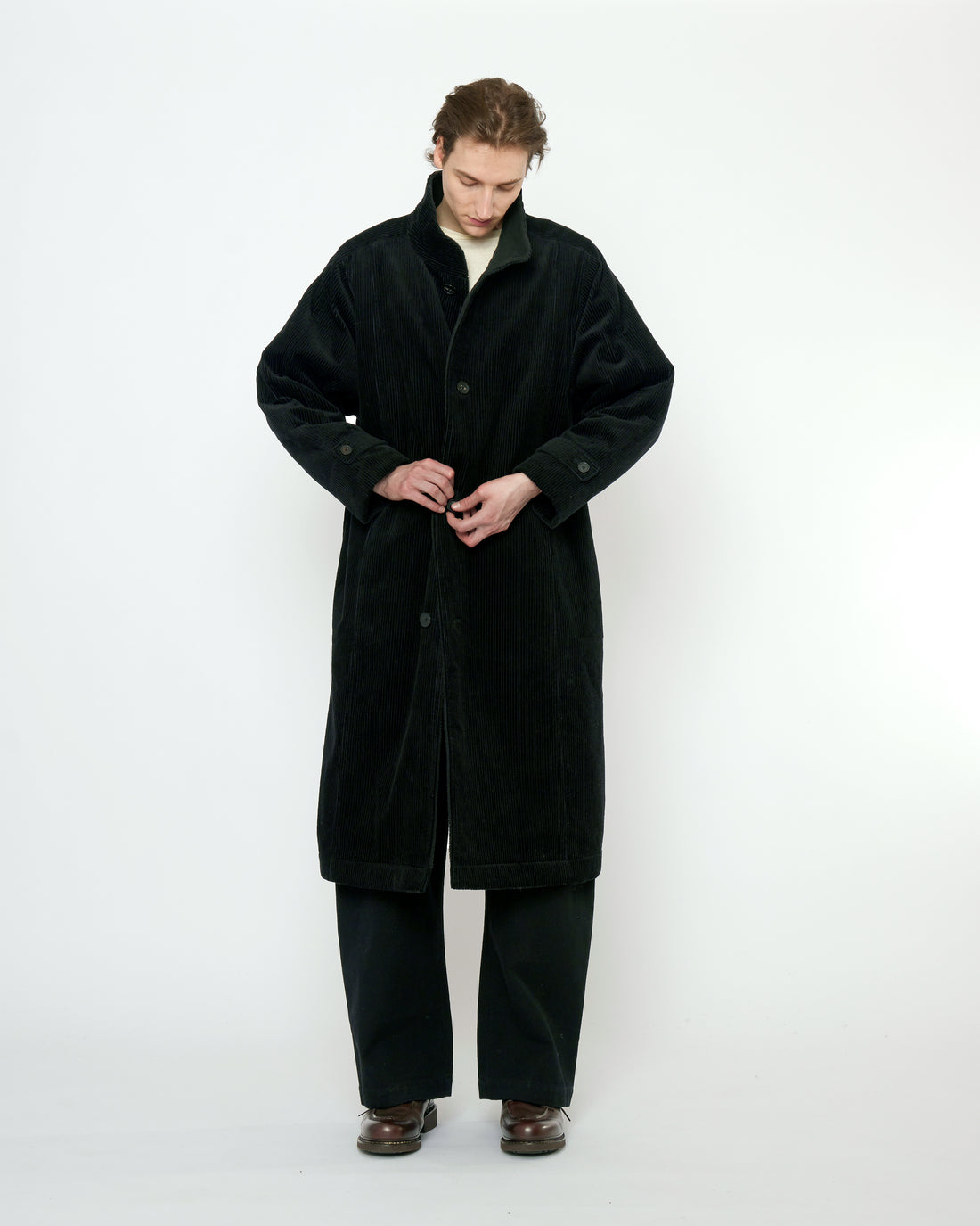 Padded Corduroy Fleece Coat - FW25 - Black