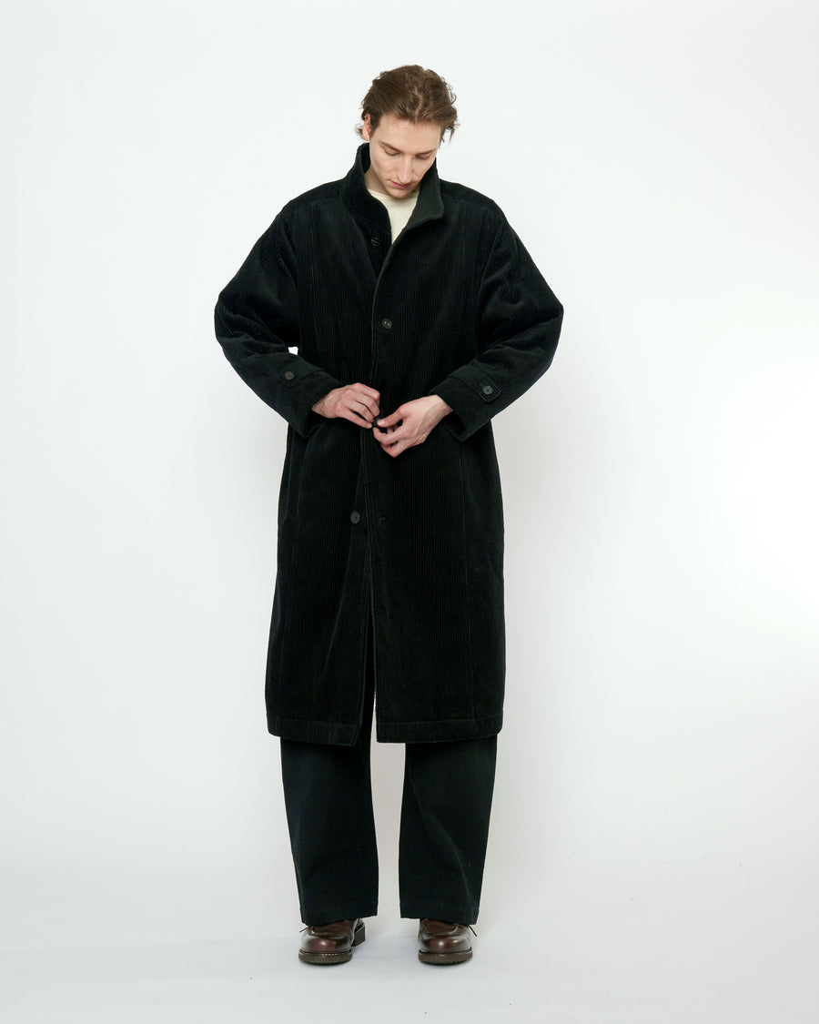 Padded Corduroy Fleece Coat - FW25 - Black