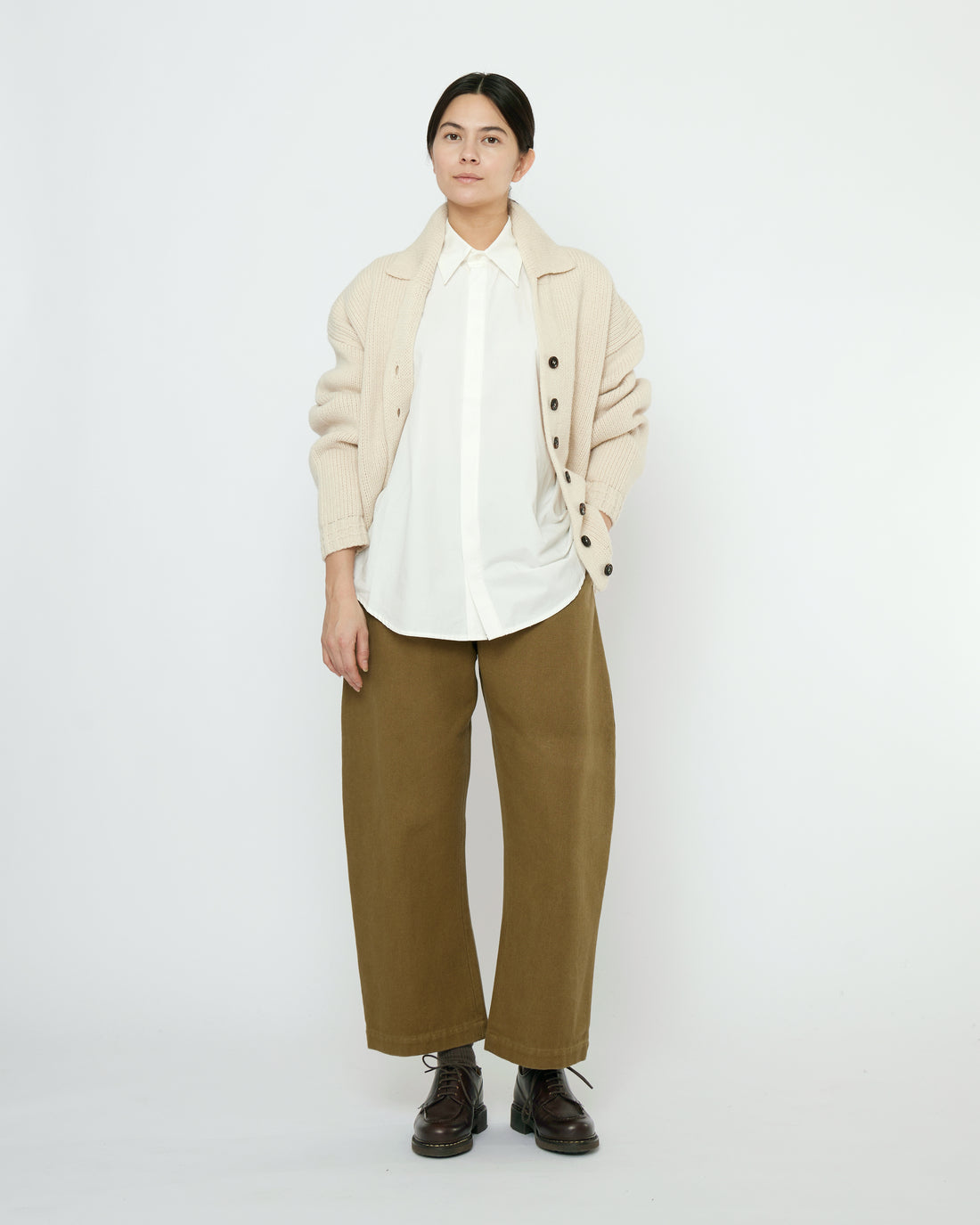 Chunky Collared Cardigan - FW25 - Antique White