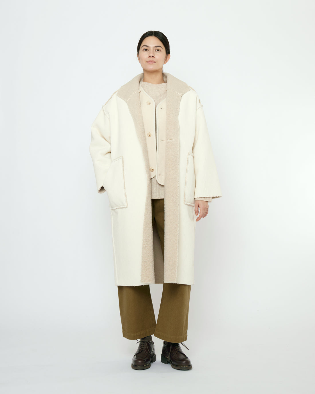 Double Faced Corduroy Coat - FW25 - Off-White