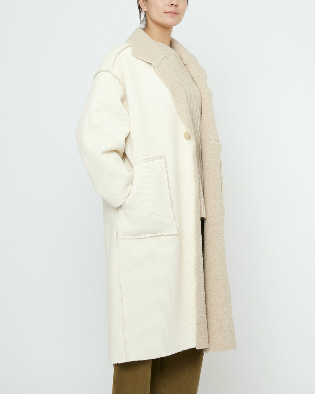Double Faced Corduroy Coat - FW25 - Off-White