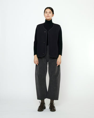 Double Faced Canvas Vest - FW25 - Black