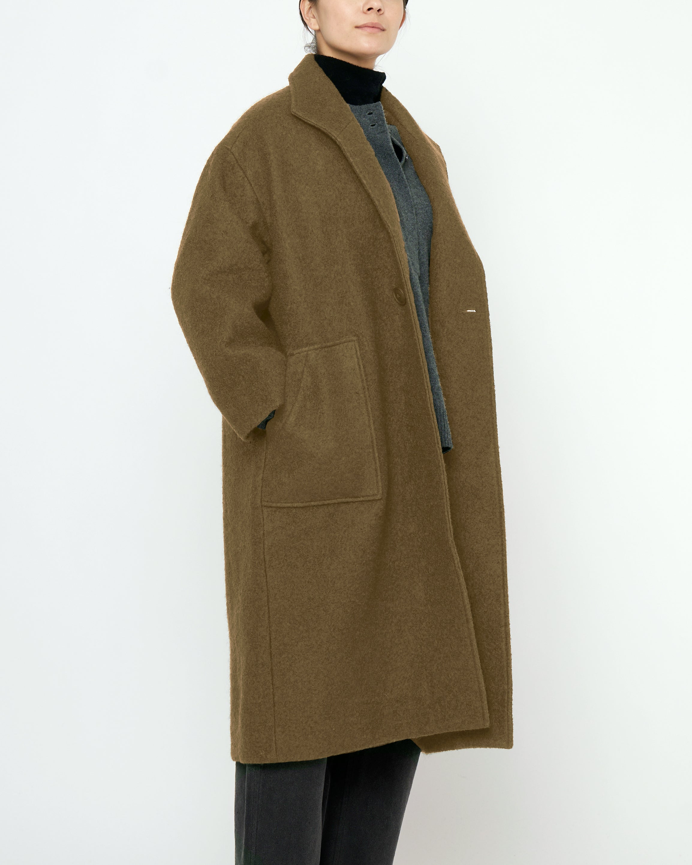 Fall Lapel Coat - FW25 - Kelp