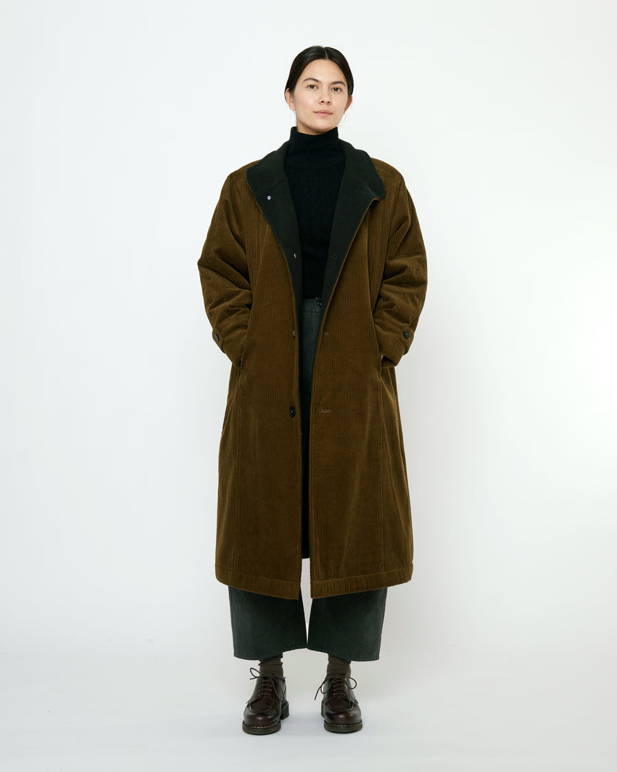 Padded Corduroy Fleece Coat - FW25 - Deep Olive