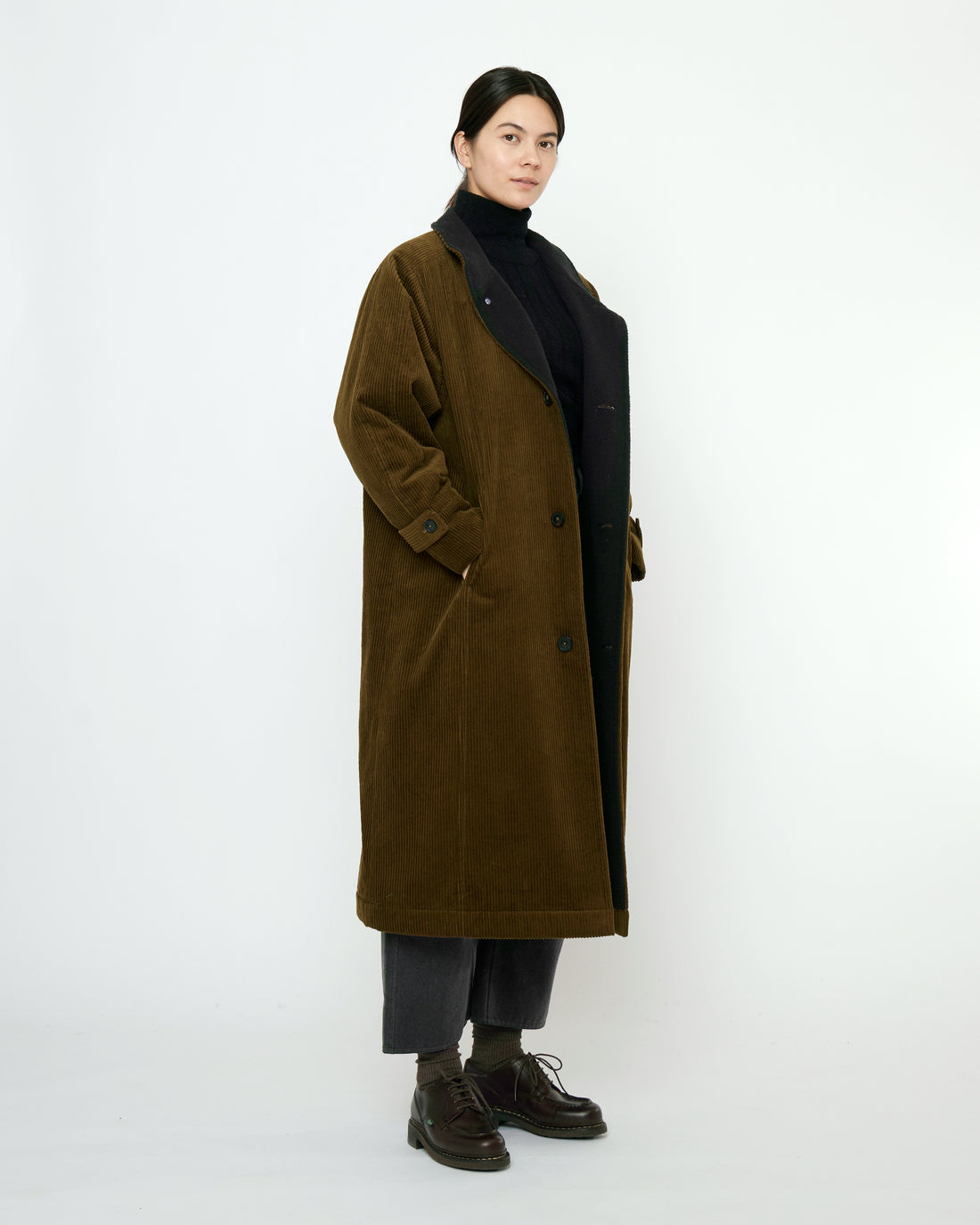 Padded Corduroy Fleece Coat - FW25 - Deep Olive