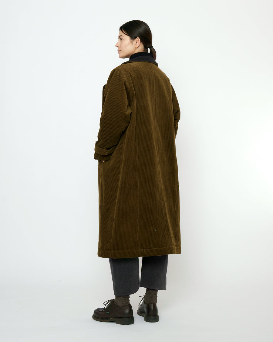 Padded Corduroy Fleece Coat - FW25 - Deep Olive