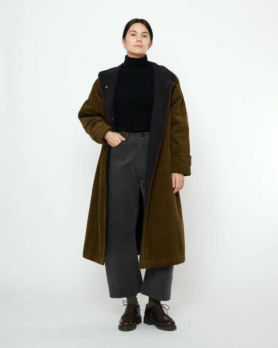 Padded Corduroy Fleece Coat - FW25 - Deep Olive