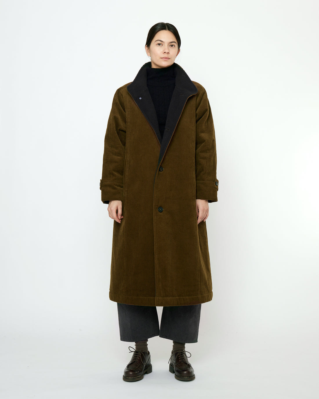Padded Corduroy Fleece Coat - FW25 - Deep Olive