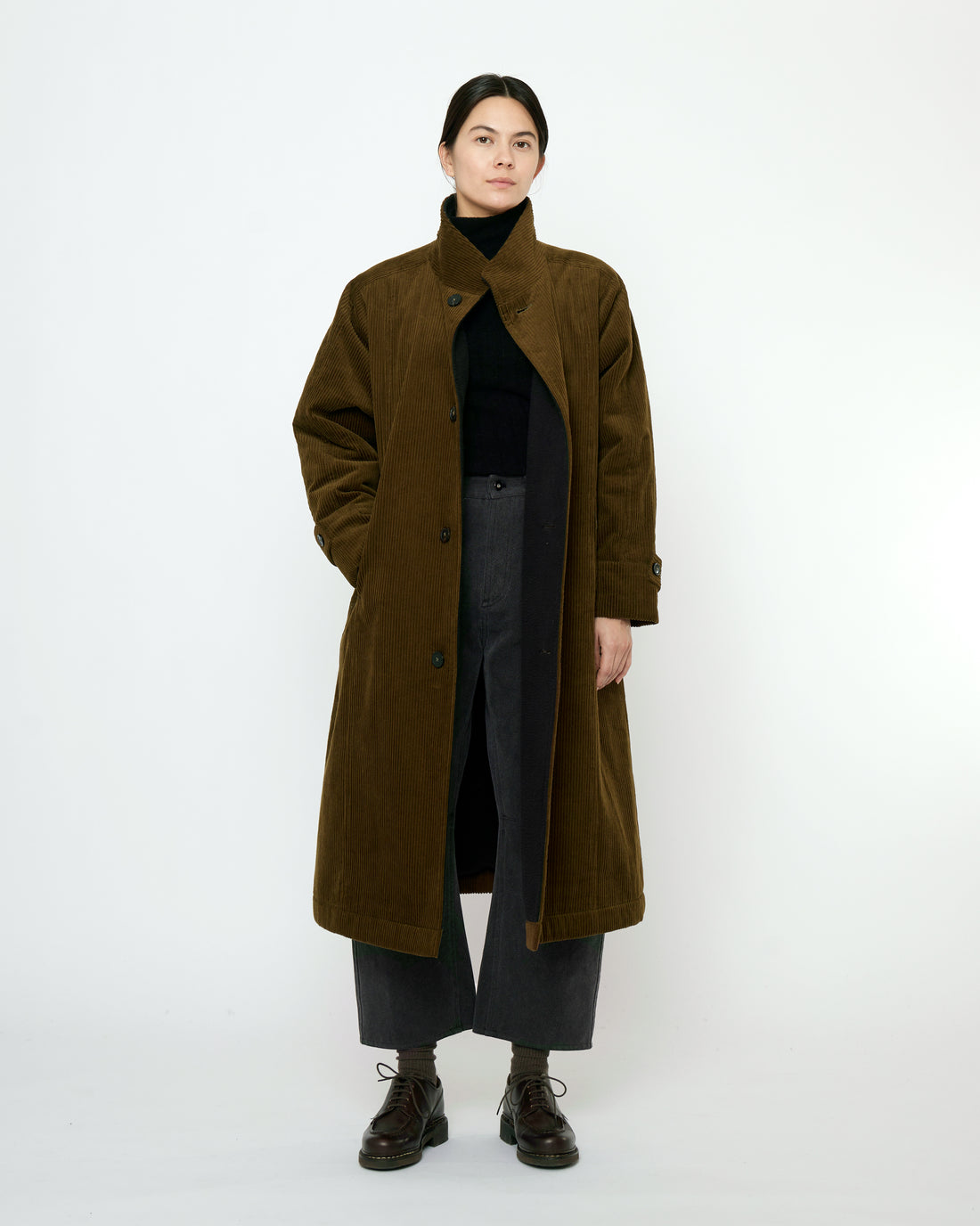 Padded Corduroy Fleece Coat - FW25 - Deep Olive