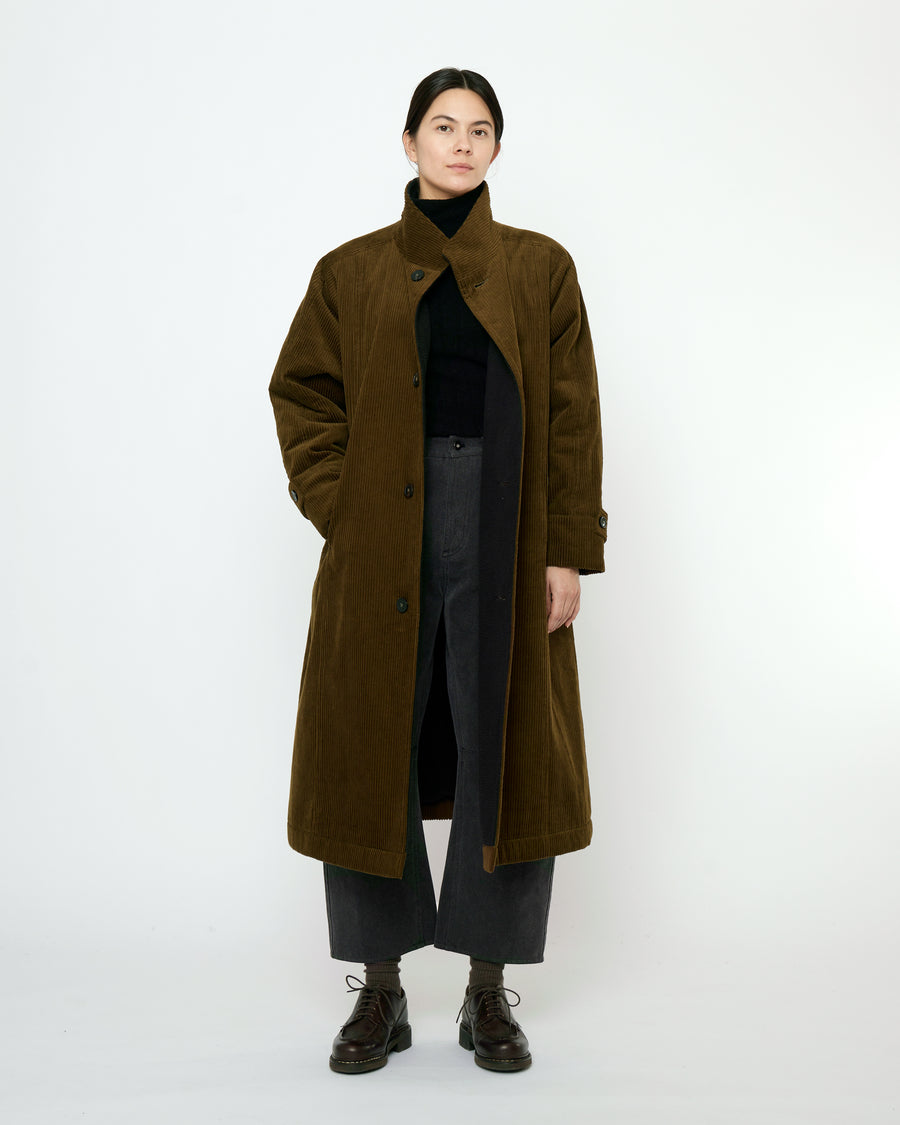 Padded Corduroy Fleece Coat - FW25 - Deep Olive