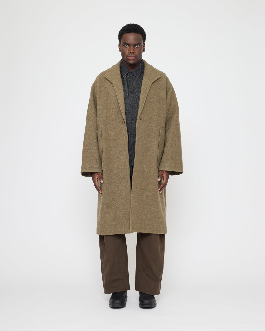 Lapel Wool Coat - FW26 - Sand Kelp