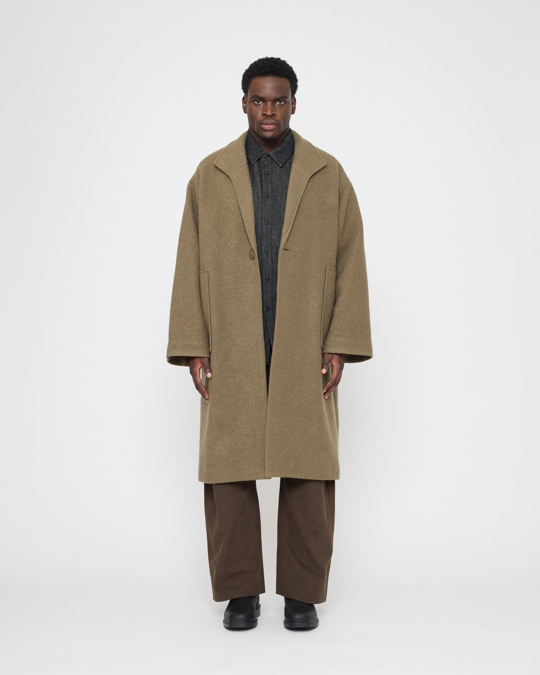 Lapel Wool Coat - FW26 - Sand Kelp