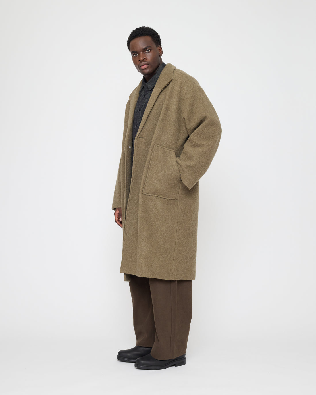 Lapel Wool Coat - FW26 - Sand Kelp