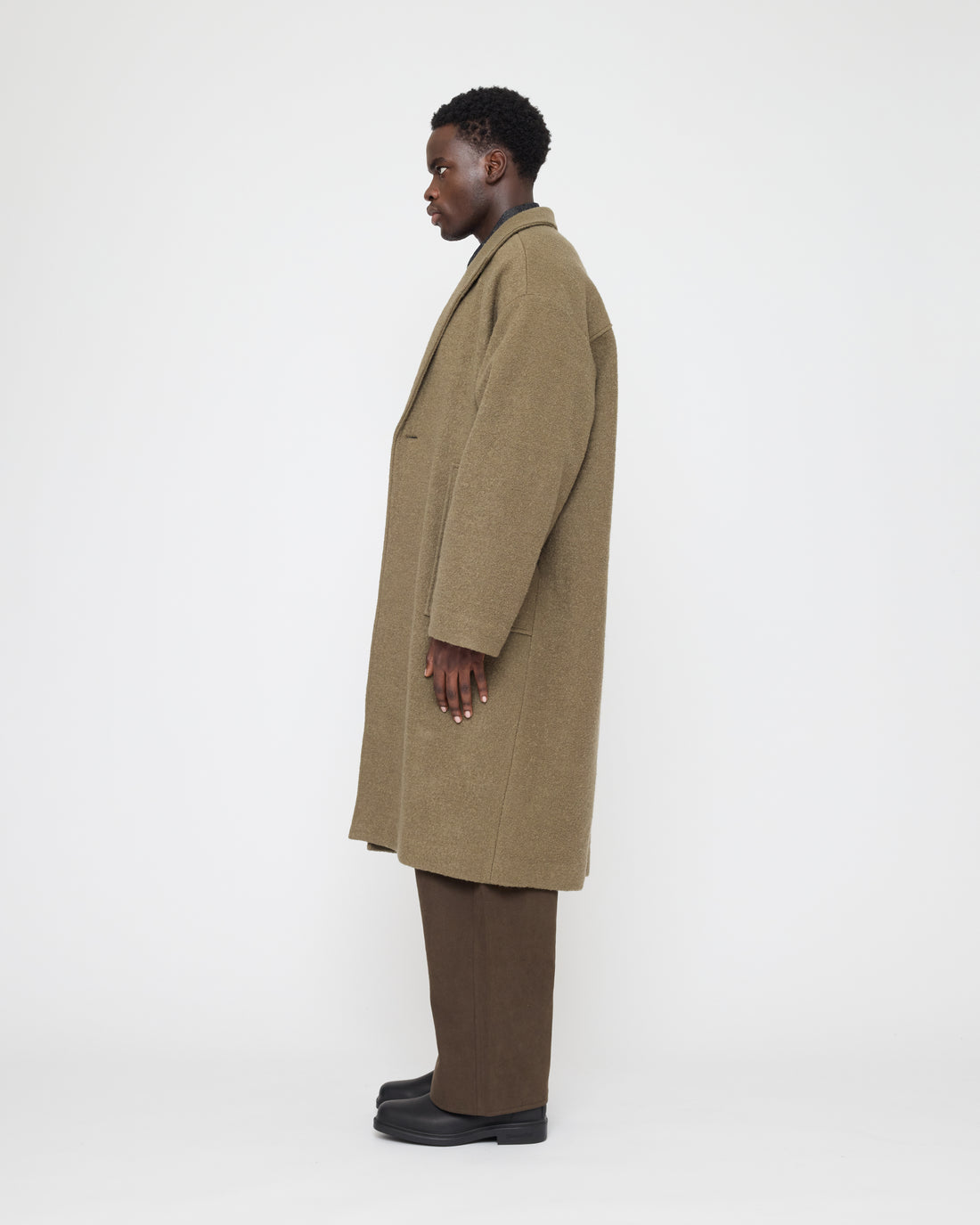 Lapel Wool Coat - FW26 - Sand Kelp