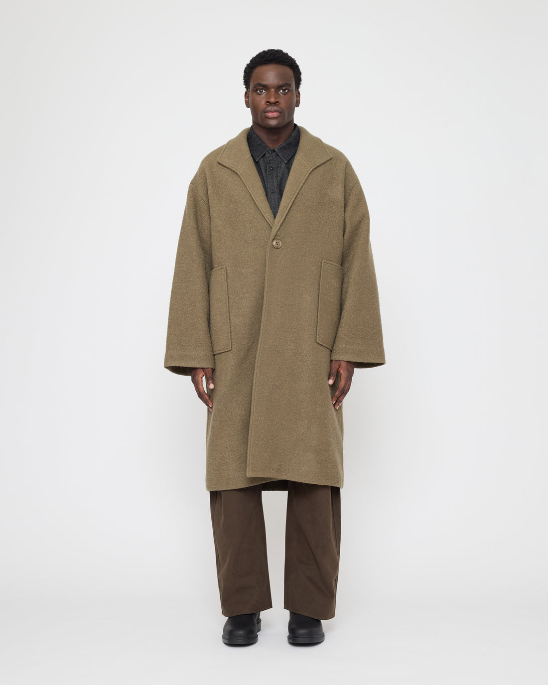 Lapel Wool Coat - FW26 - Sand Kelp