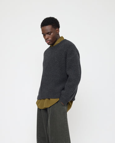 Chunky Poet Sleeves Sweater - FW26 - Charcoal