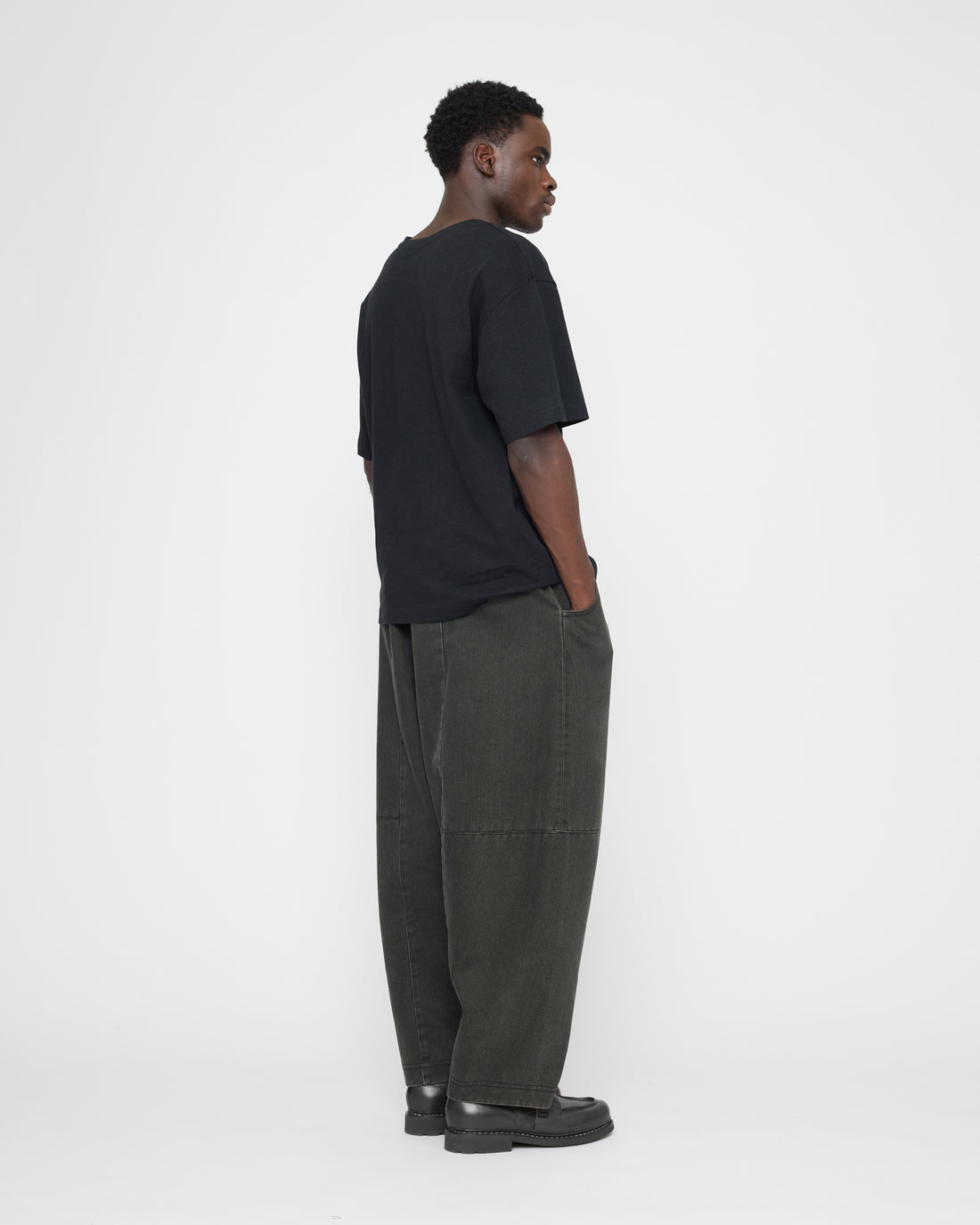 Elastic Panel Barrel Trouser - FW26 - Washed Black