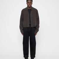 Collared Cropped Cardigan - FW26 - Espresso