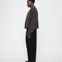 Collared Cropped Cardigan - FW26 - Espresso