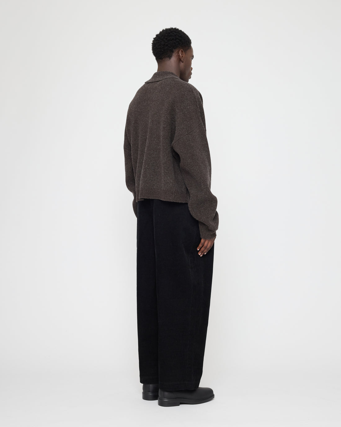 Collared Cropped Cardigan - FW26 - Espresso