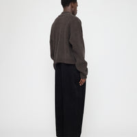 Collared Cropped Cardigan - FW26 - Espresso