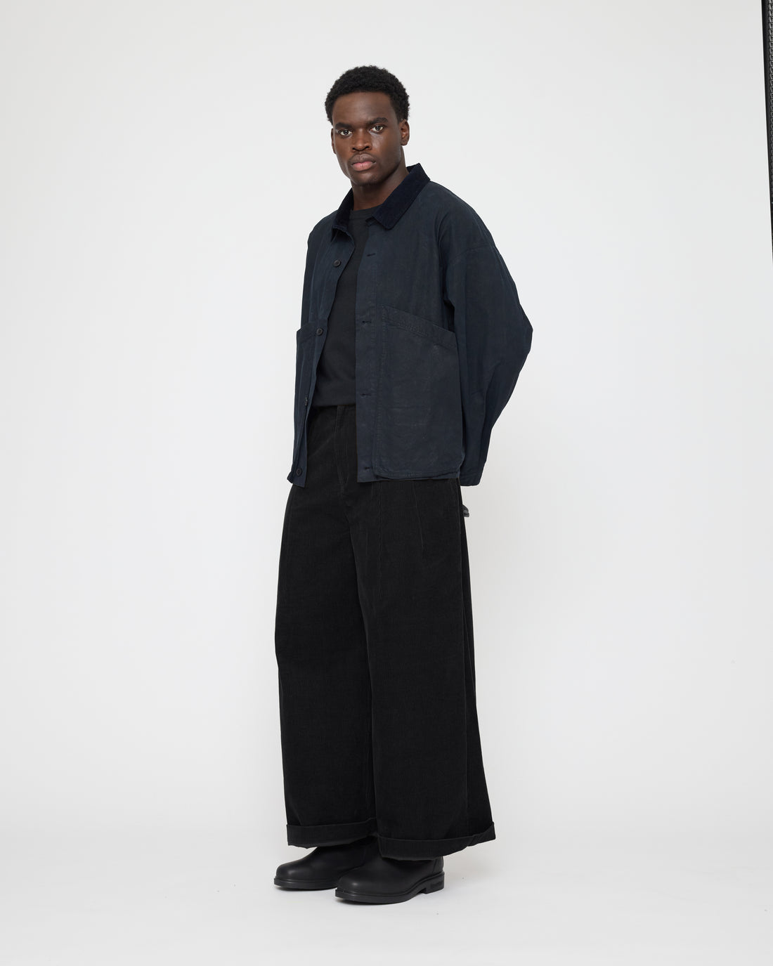 Panel Pockets Shirt Jacket - Waxed Edition - FW26 - Navy Black