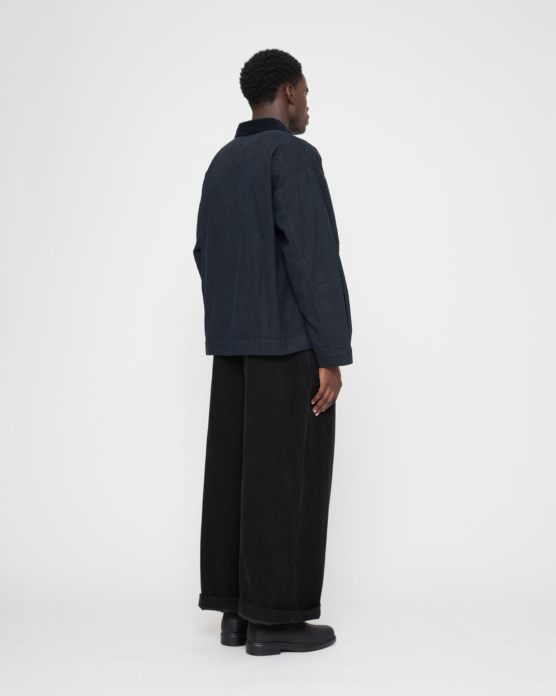 Panel Pockets Shirt Jacket - Waxed Edition - FW26 - Navy Black
