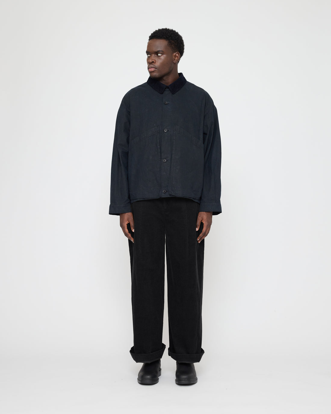 Panel Pockets Shirt Jacket - Waxed Edition - FW26 - Navy Black