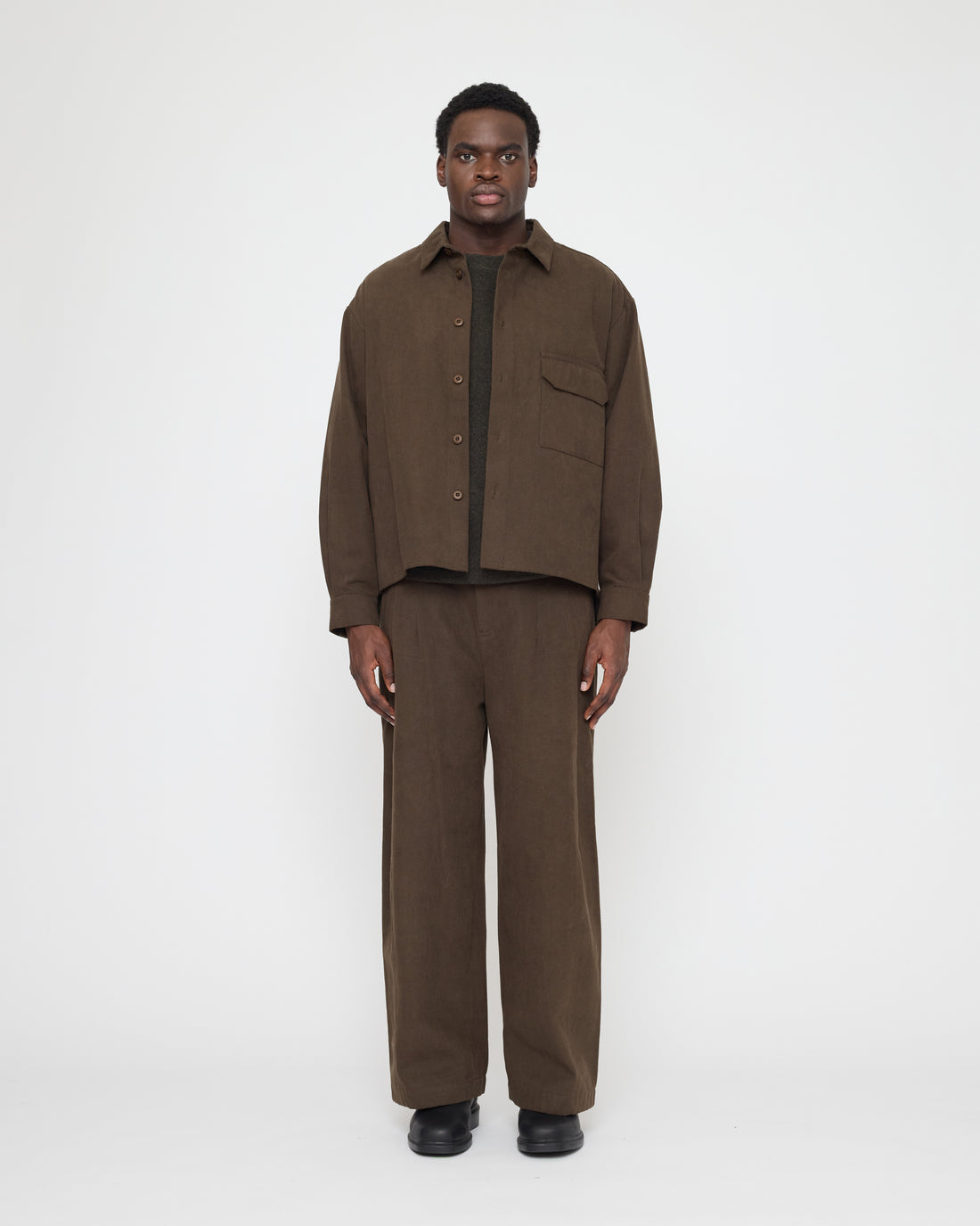 Signature Flat Hem Shirt - Brushed Canvas Edition - Taupe Brown