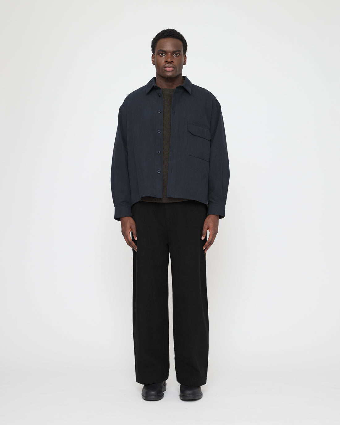 Signature Flat Hem Shirt - Brushed Canvas Edition - Navy
