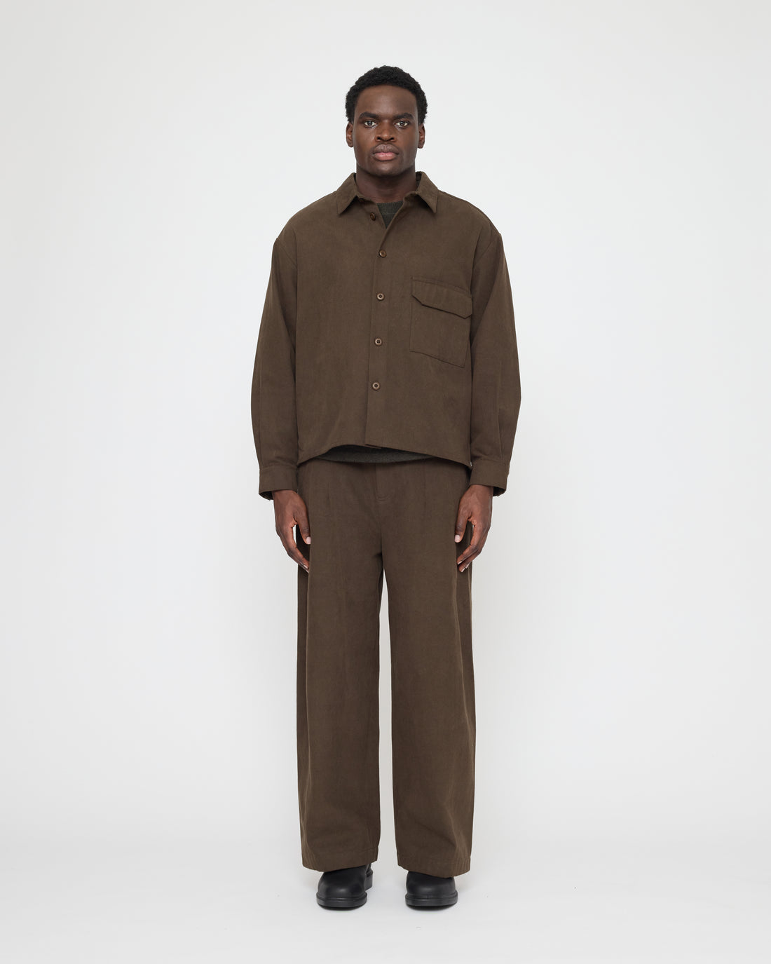 Signature Flat Hem Shirt - Brushed Canvas Edition - Taupe Brown