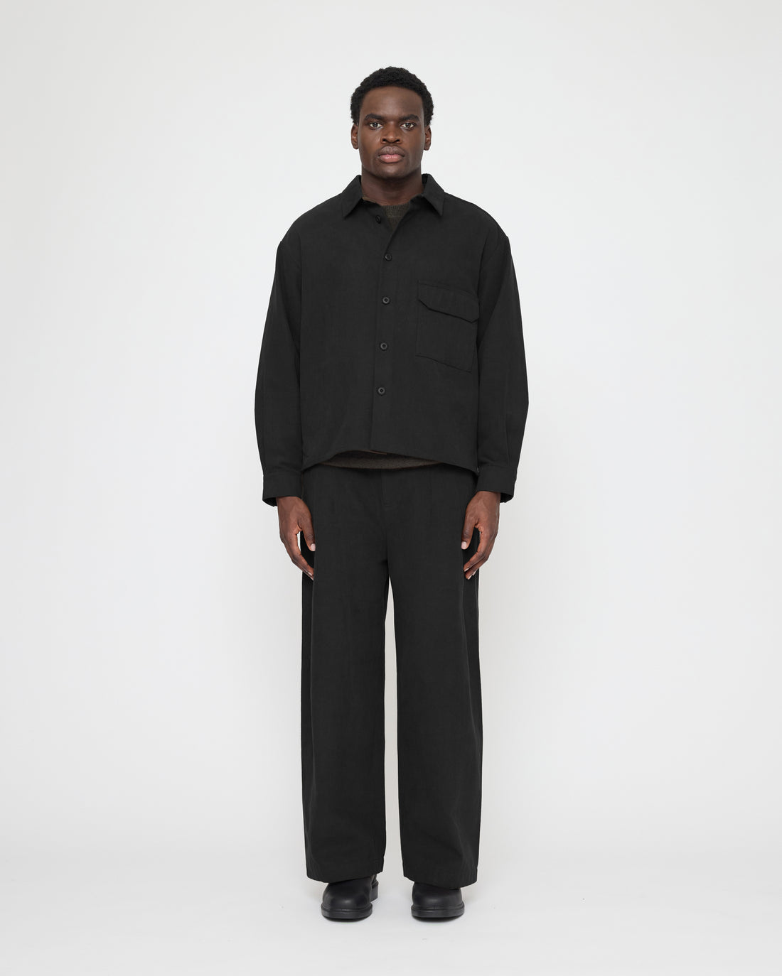 Signature Flat Hem Shirt - Brushed Canvas Edition - Black