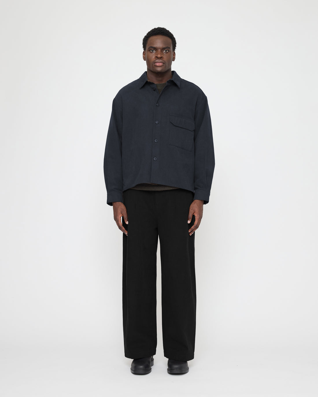 Signature Flat Hem Shirt - Brushed Canvas Edition - Navy