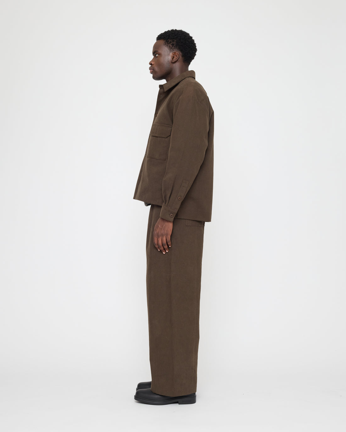 Signature Flat Hem Shirt - Brushed Canvas Edition - Taupe Brown