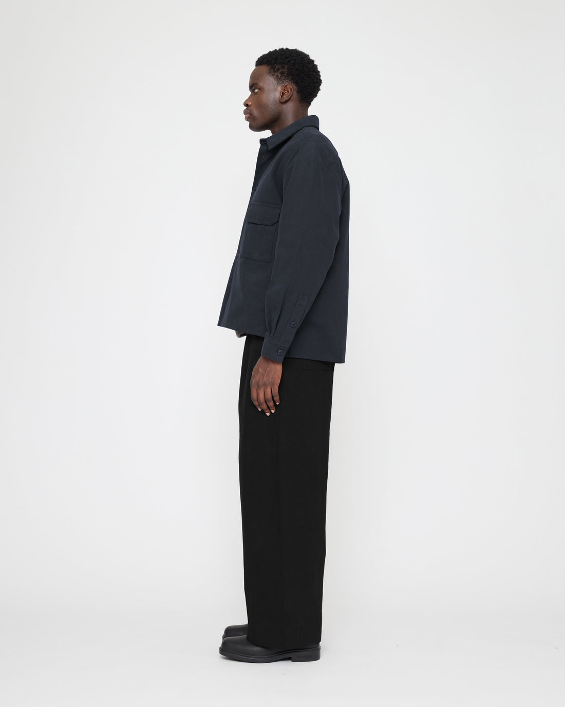 Signature Flat Hem Shirt - Brushed Canvas Edition - Navy